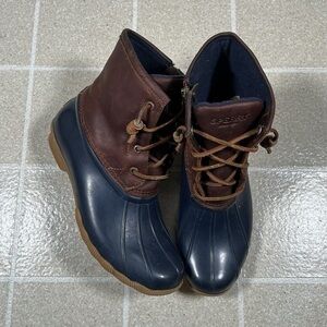 Sperry Men's Navy and Brown Rain Boots